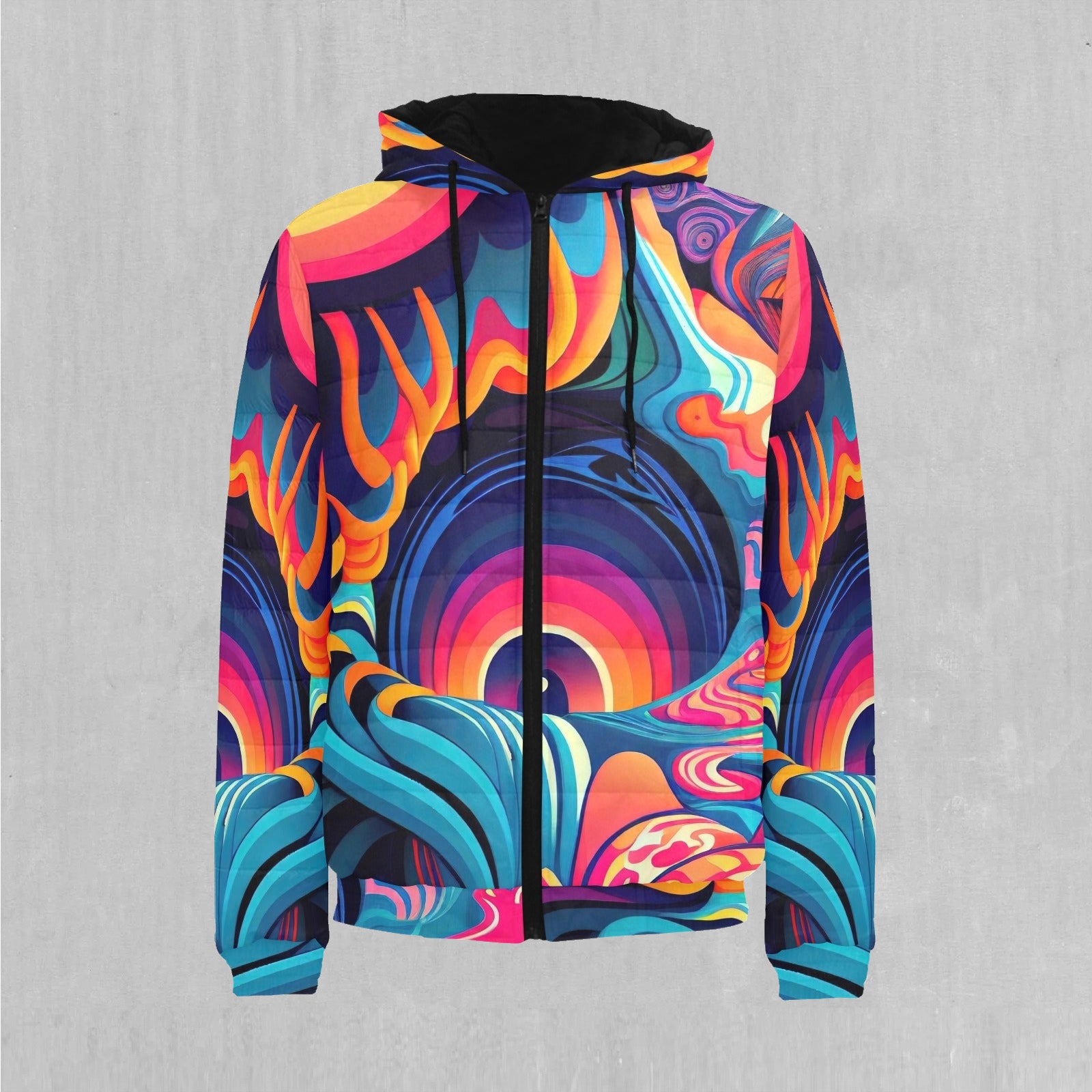 Psychedelic Vortex Puffer Jacket