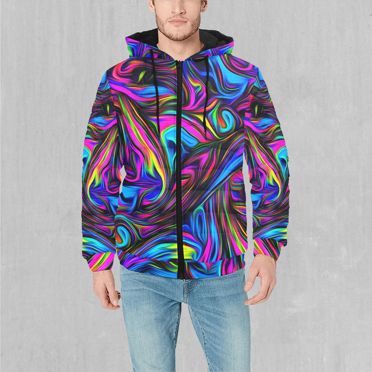Psychedelic Waves Puffer Jacket