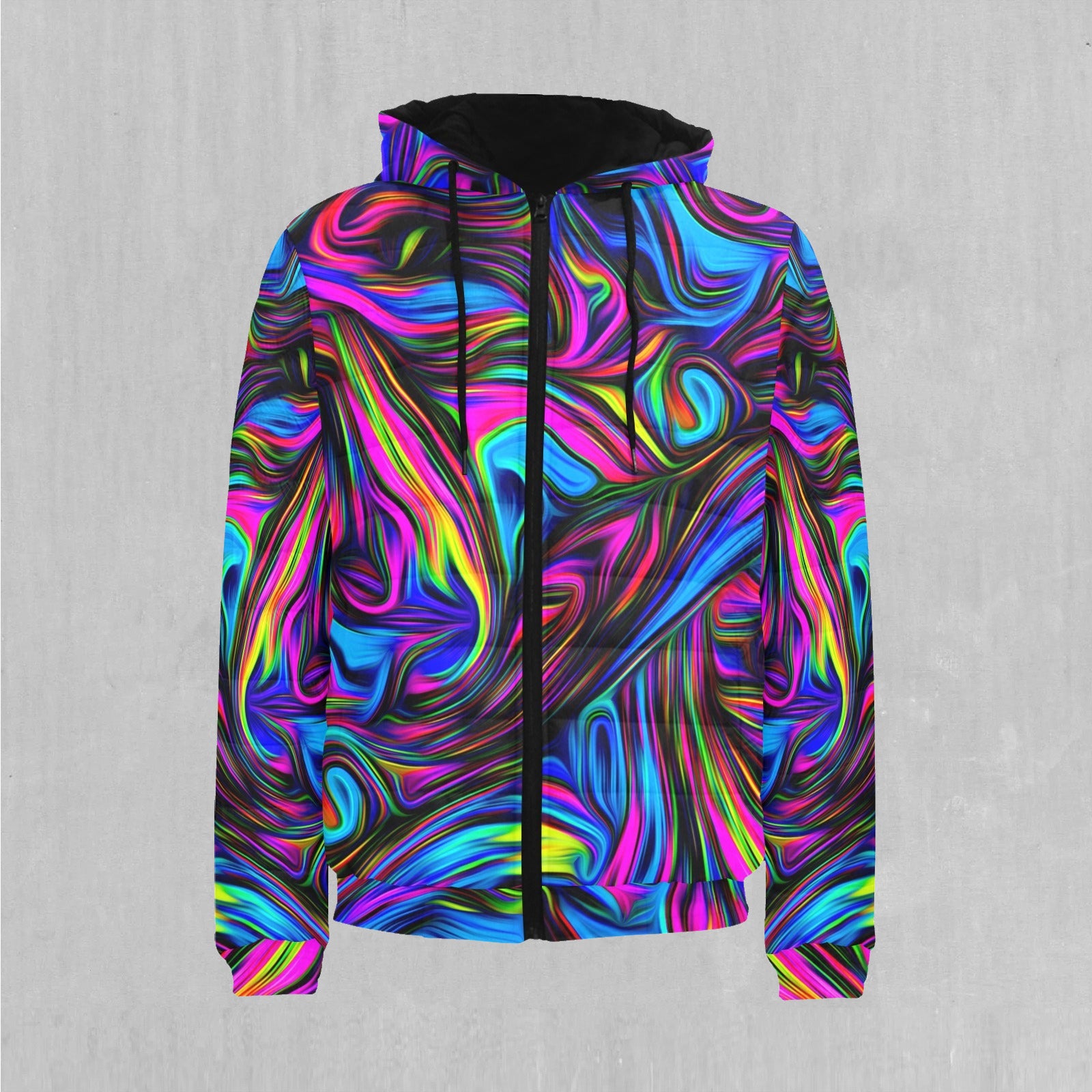 Psychedelic Waves Puffer Jacket
