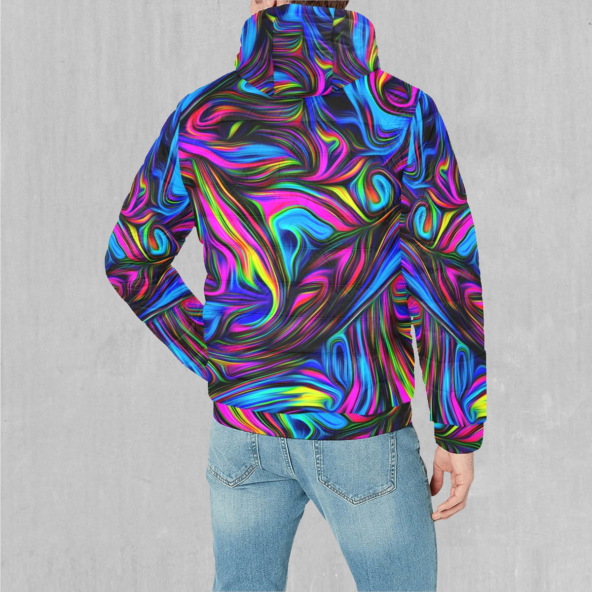 Psychedelic Waves Puffer Jacket