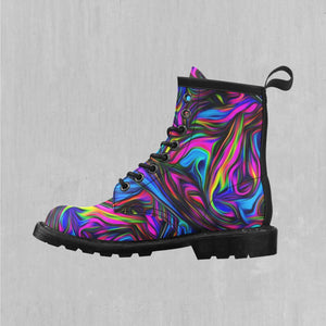 Psychedelic Waves Women's Lace Up Boots