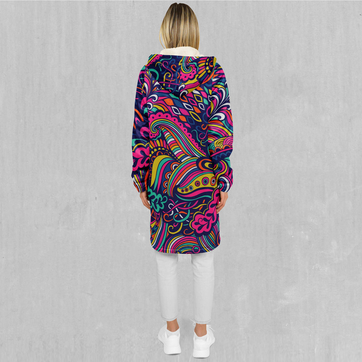 Psychotropic Zip Up Cloak (White Fur)