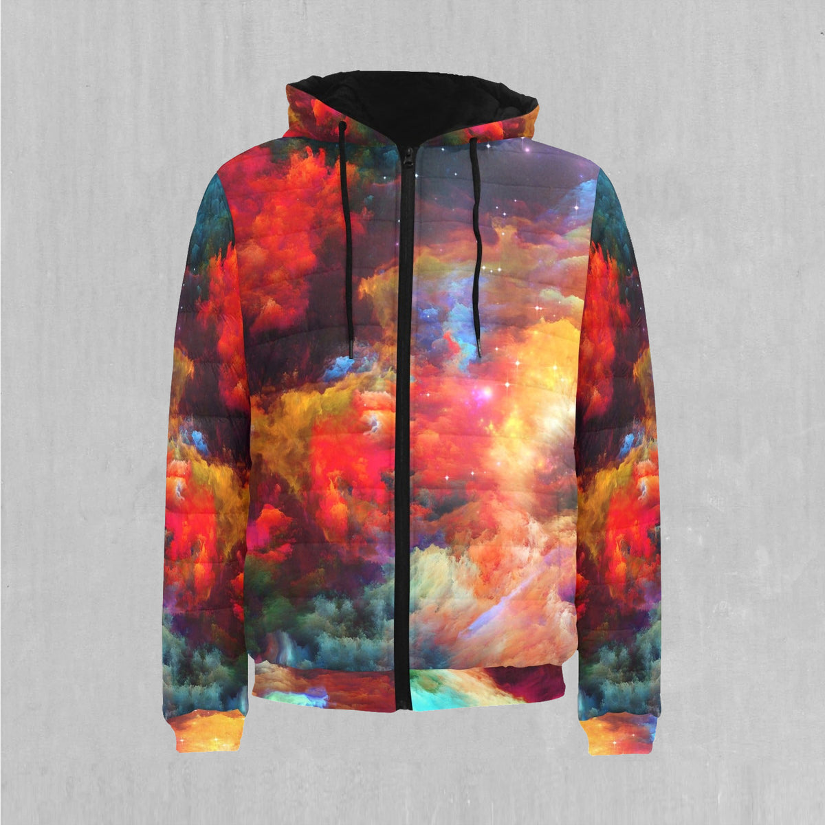 Rainbow Galaxy Puffer Jacket