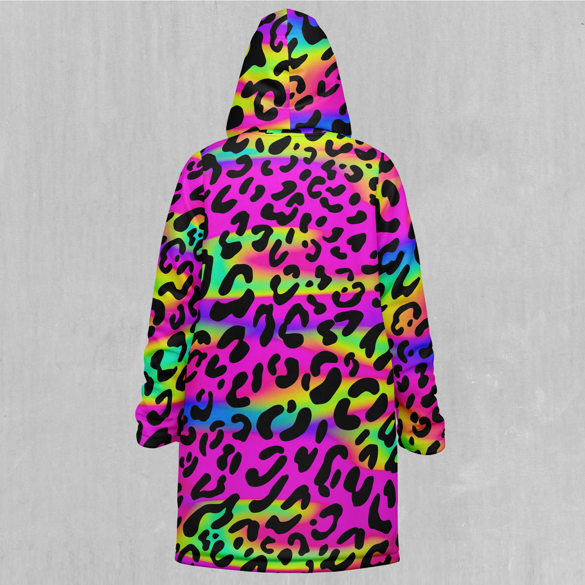 Rave Leopard Zip Up Cloak (White Fur)