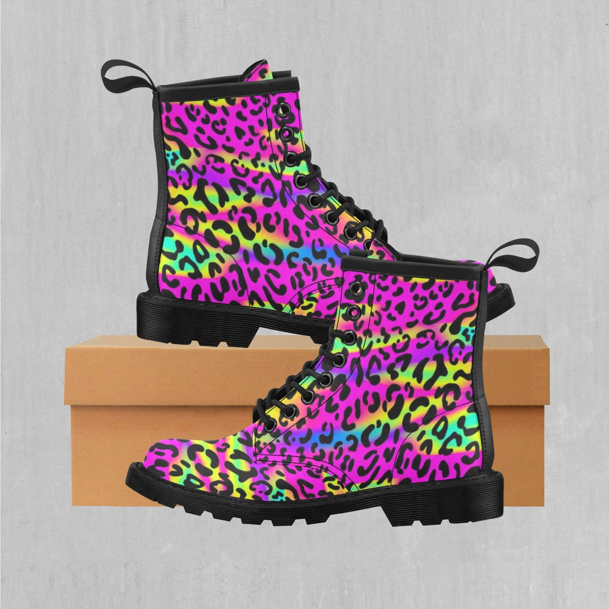 Rave Leopard Women's Lace Up Boots