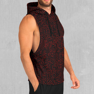 Red Cybernetic Sleeveless Hoodie