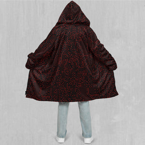 Red Cybernetic Zip Up Cloak (White Fur)