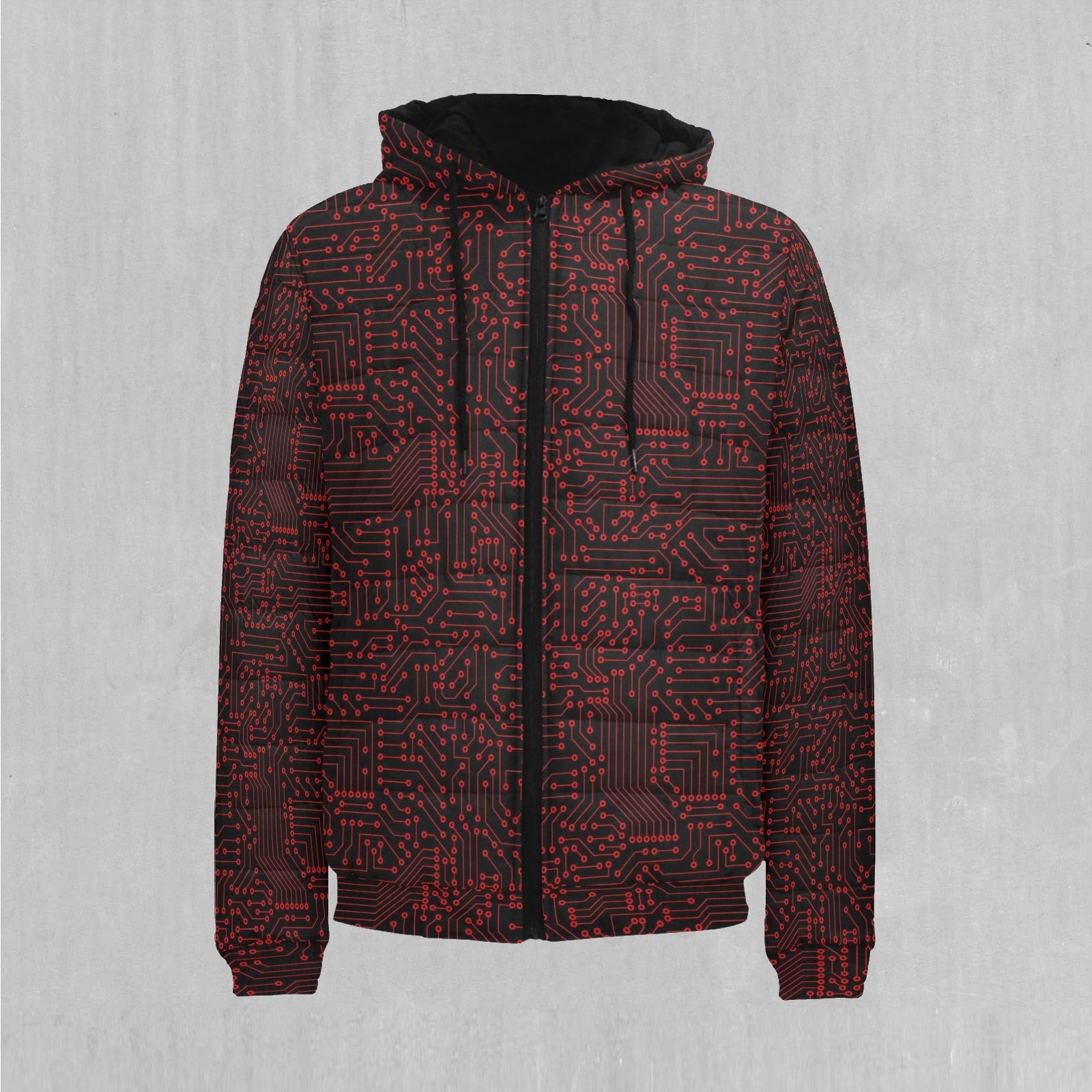 Red Cybernetic Puffer Jacket