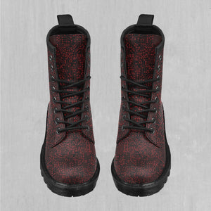 Red Cybernetic Women's Lace Up Boots