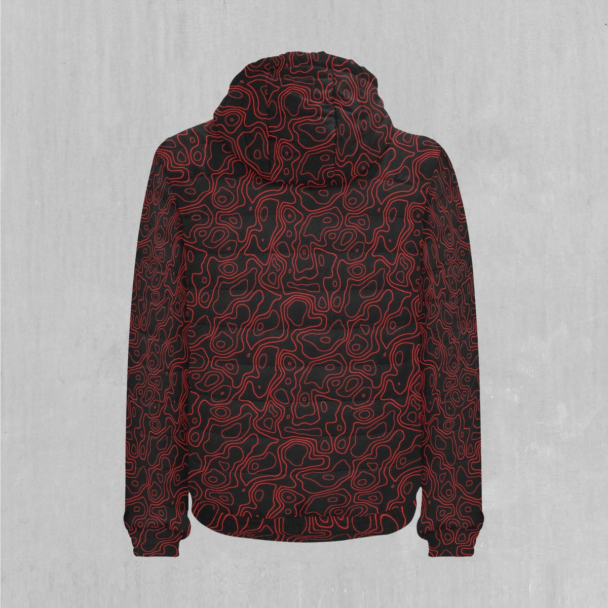 Red Topographic Puffer Jacket
