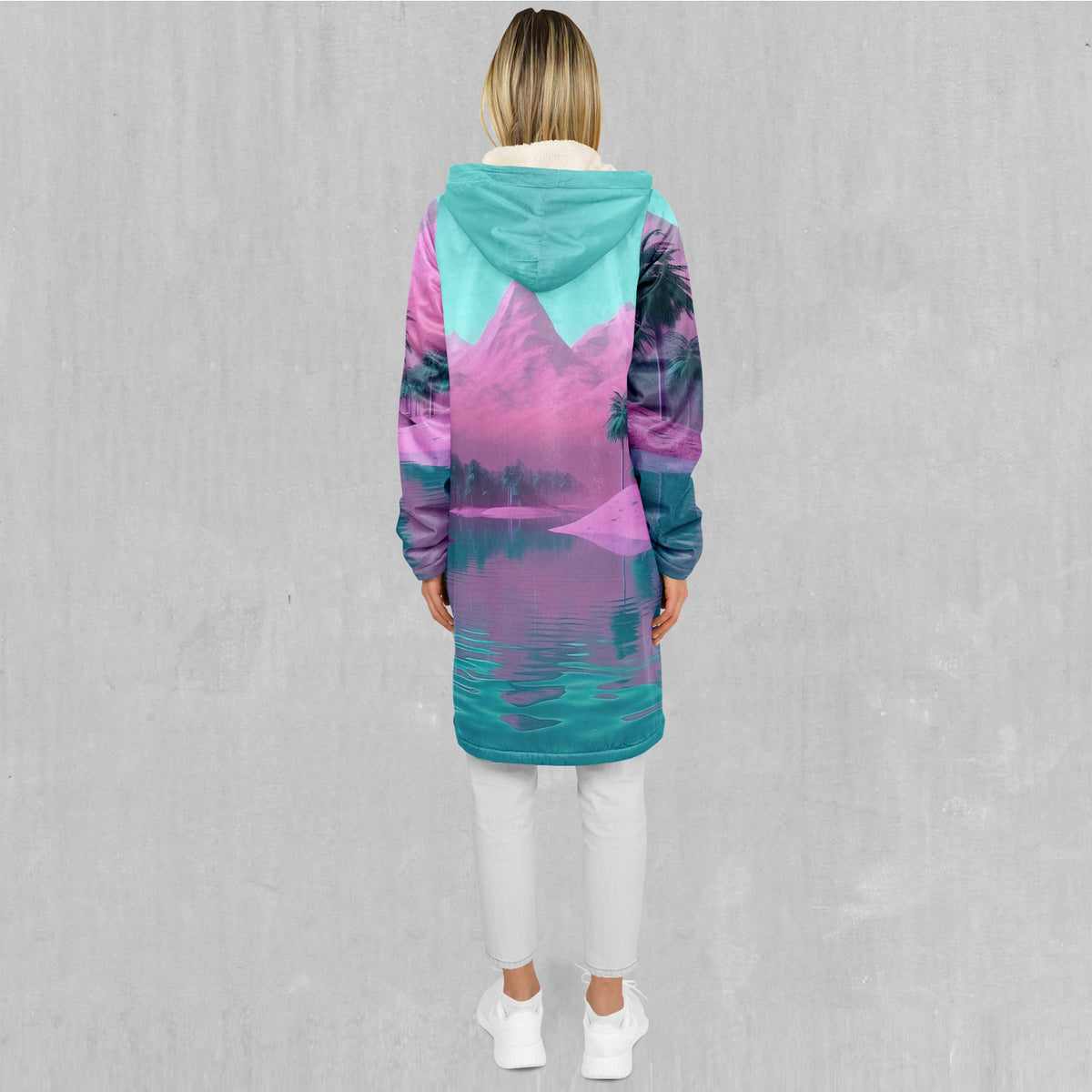 River of Bliss Zip Up Cloak (White Fur)