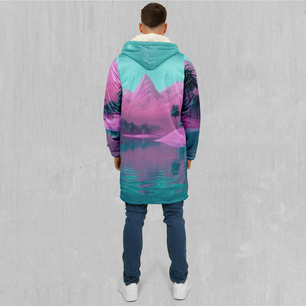 River of Bliss Zip Up Cloak (White Fur)