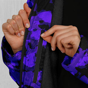 Royalty Purple Camo Zip Up Cloak (Black Fur)