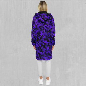 Royalty Purple Camo Zip Up Cloak (Black Fur)