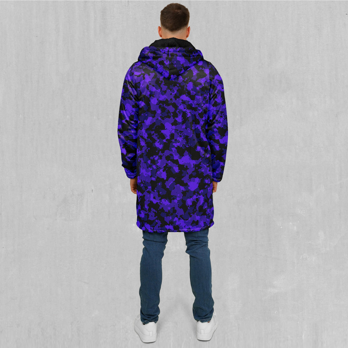 Royalty Purple Camo Zip Up Cloak (Black Fur)