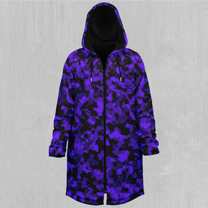 Royalty Purple Camo Zip Up Cloak (Black Fur)