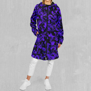 Royalty Purple Camo Zip Up Cloak (Black Fur)