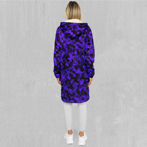 Royalty Purple Camo Zip Up Cloak (White Fur)