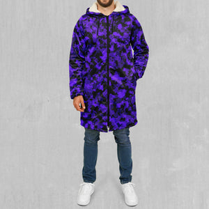 Royalty Purple Camo Zip Up Cloak (White Fur)