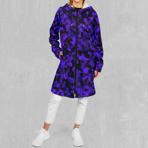 Royalty Purple Camo Zip Up Cloak (White Fur)