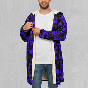 Royalty Purple Camo Zip Up Cloak (White Fur)