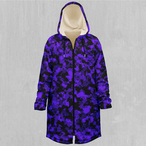 Royalty Purple Camo Zip Up Cloak (White Fur)