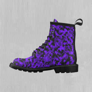 Royalty Purple Camo Women's Lace Up Boots
