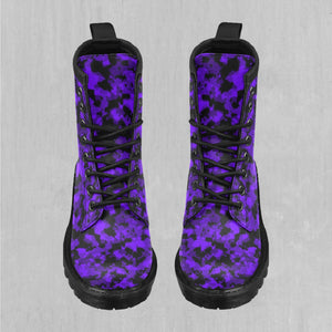 Royalty Purple Camo Women's Lace Up Boots