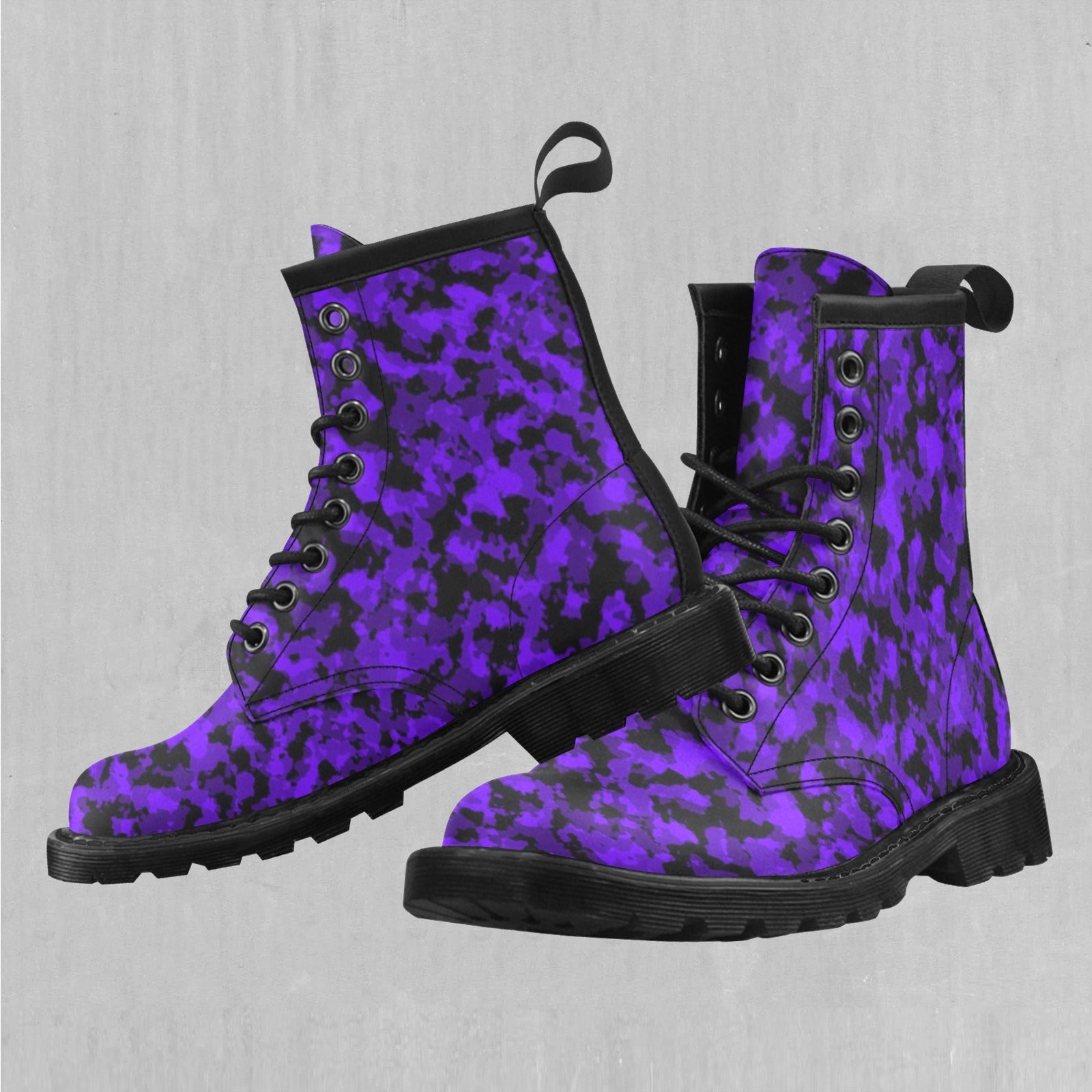 Royalty Purple Camo Women's Lace Up Boots