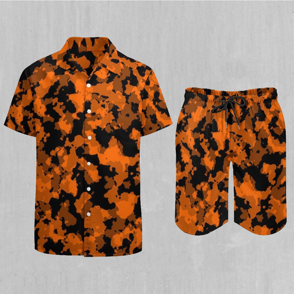 Savage Orange Camo Men's Beach Set