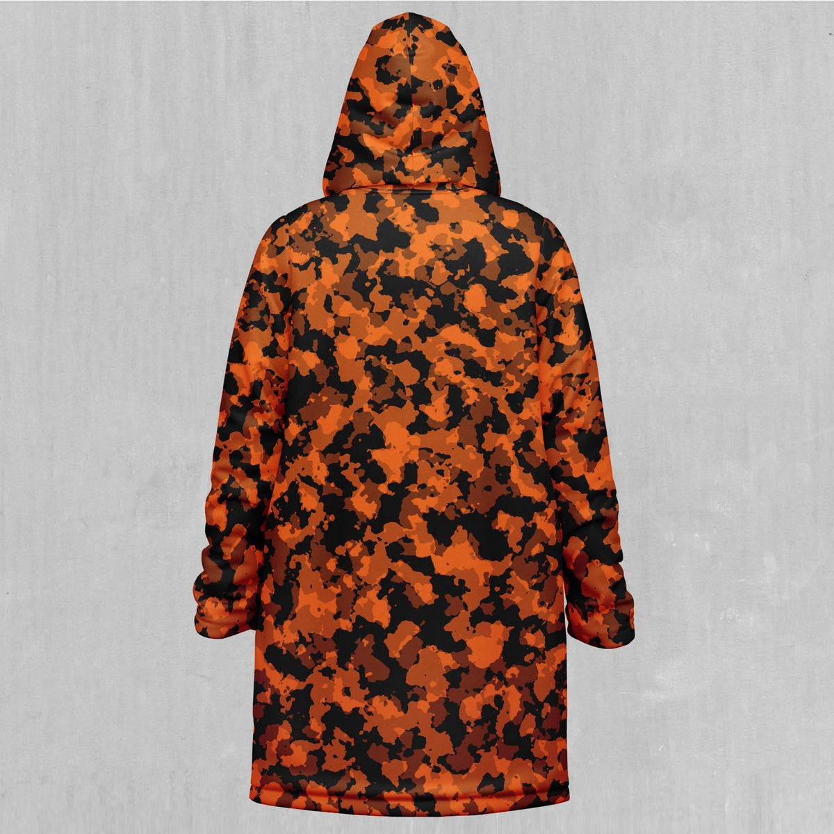 Savage Orange Camo Zip Up Cloak (Black Fur)