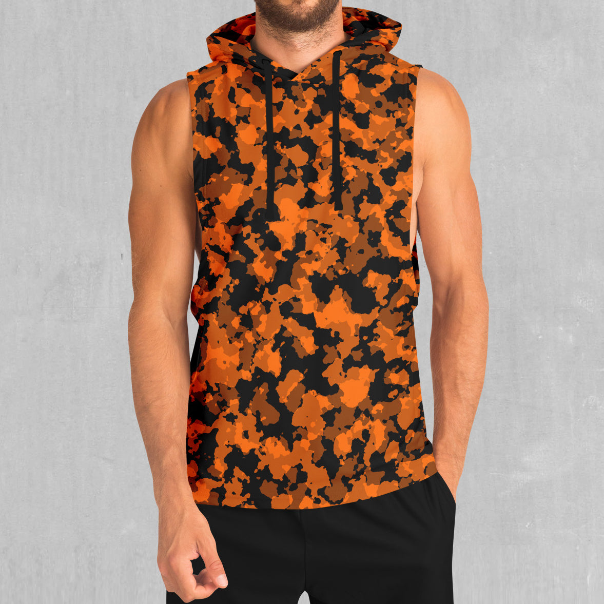 Savage Orange Camo Sleeveless Hoodie