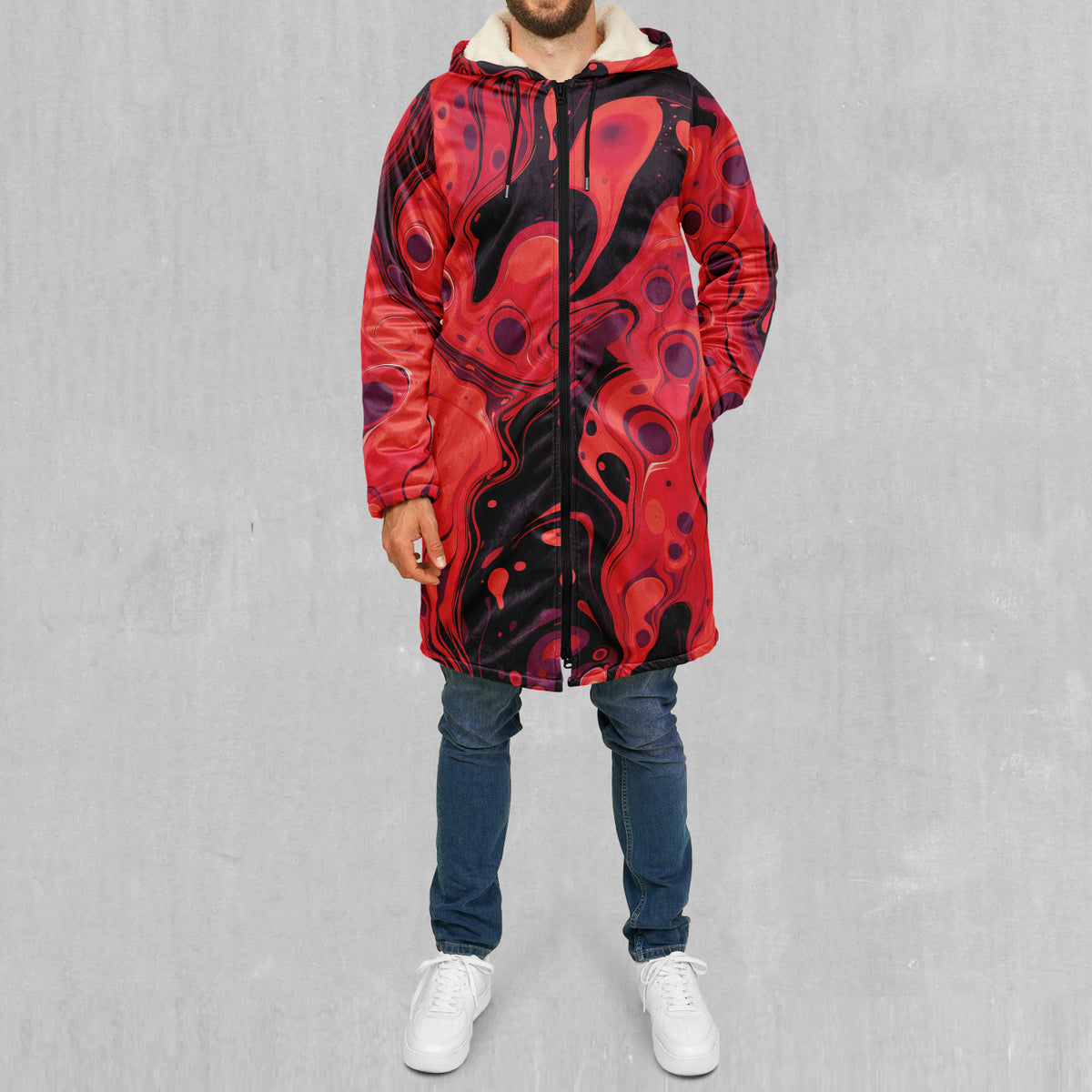 Scarlet Fusion Zip Up Cloak (White Fur)