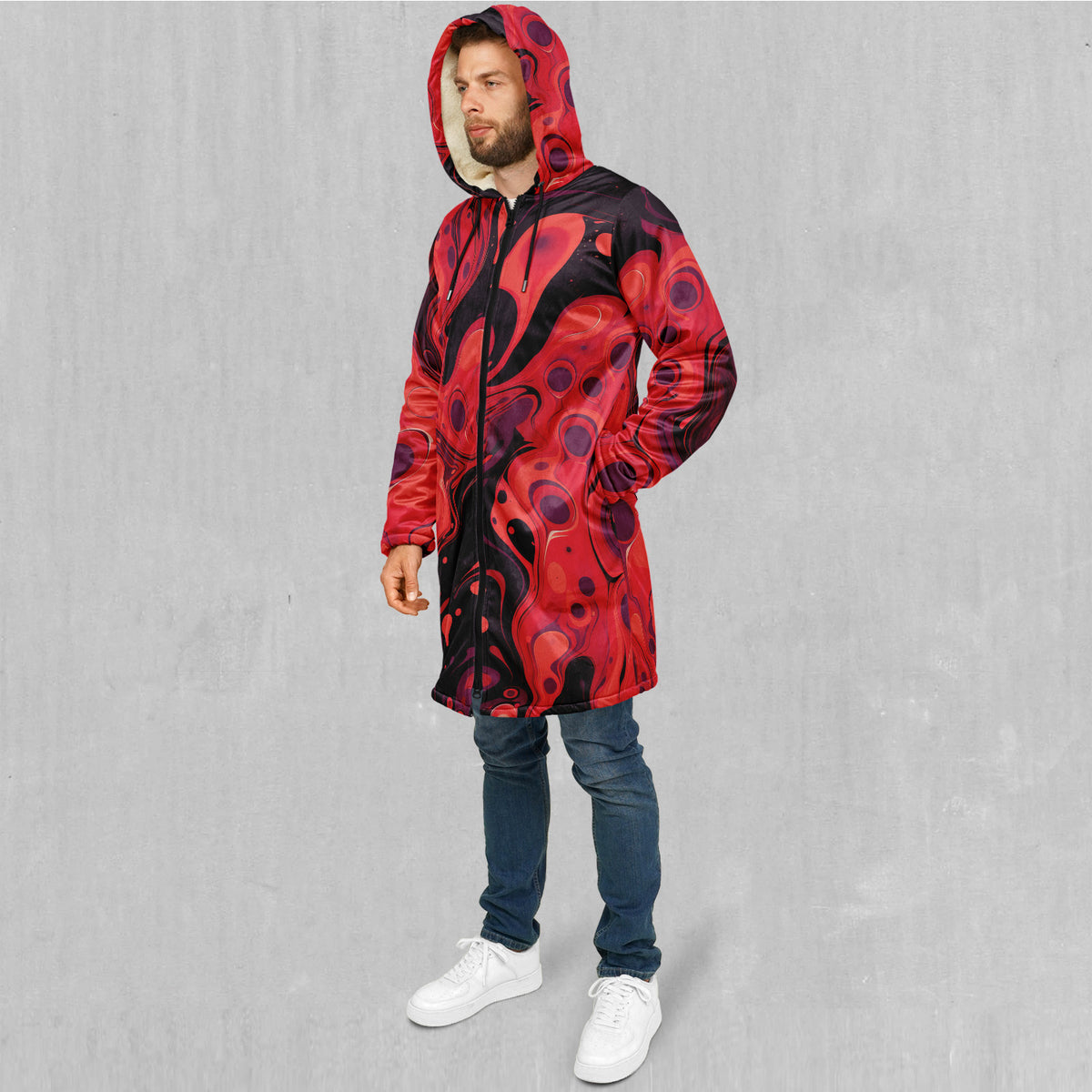 Scarlet Fusion Zip Up Cloak (White Fur)