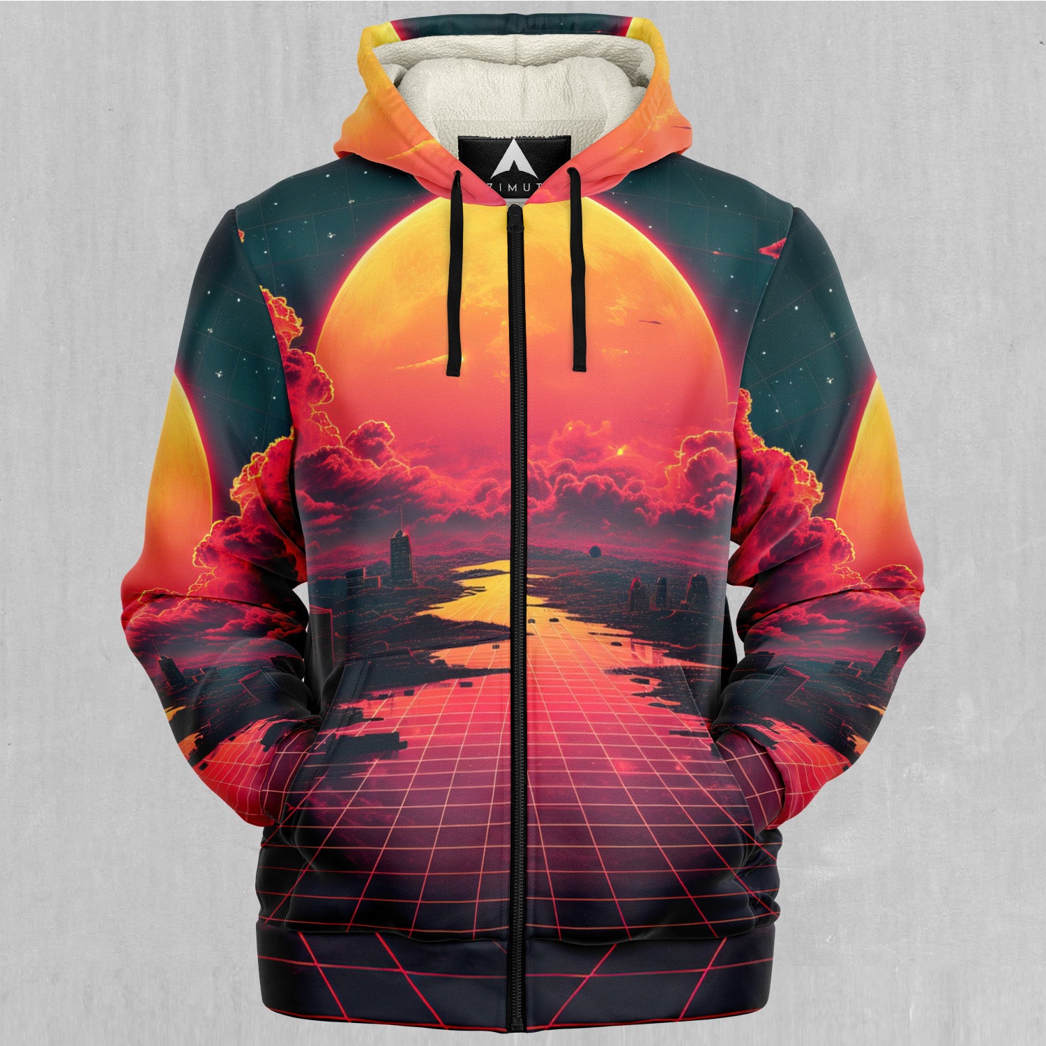 Cyber Skyline Sherpa Hoodie