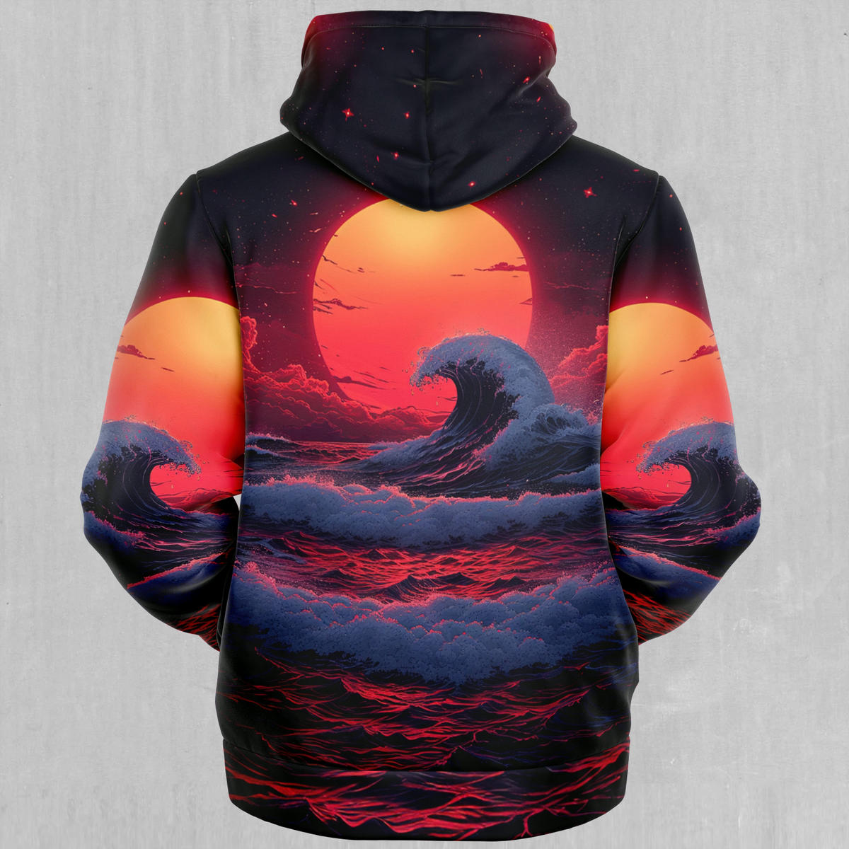 The Synthwave off Kanagawa Sherpa Hoodie