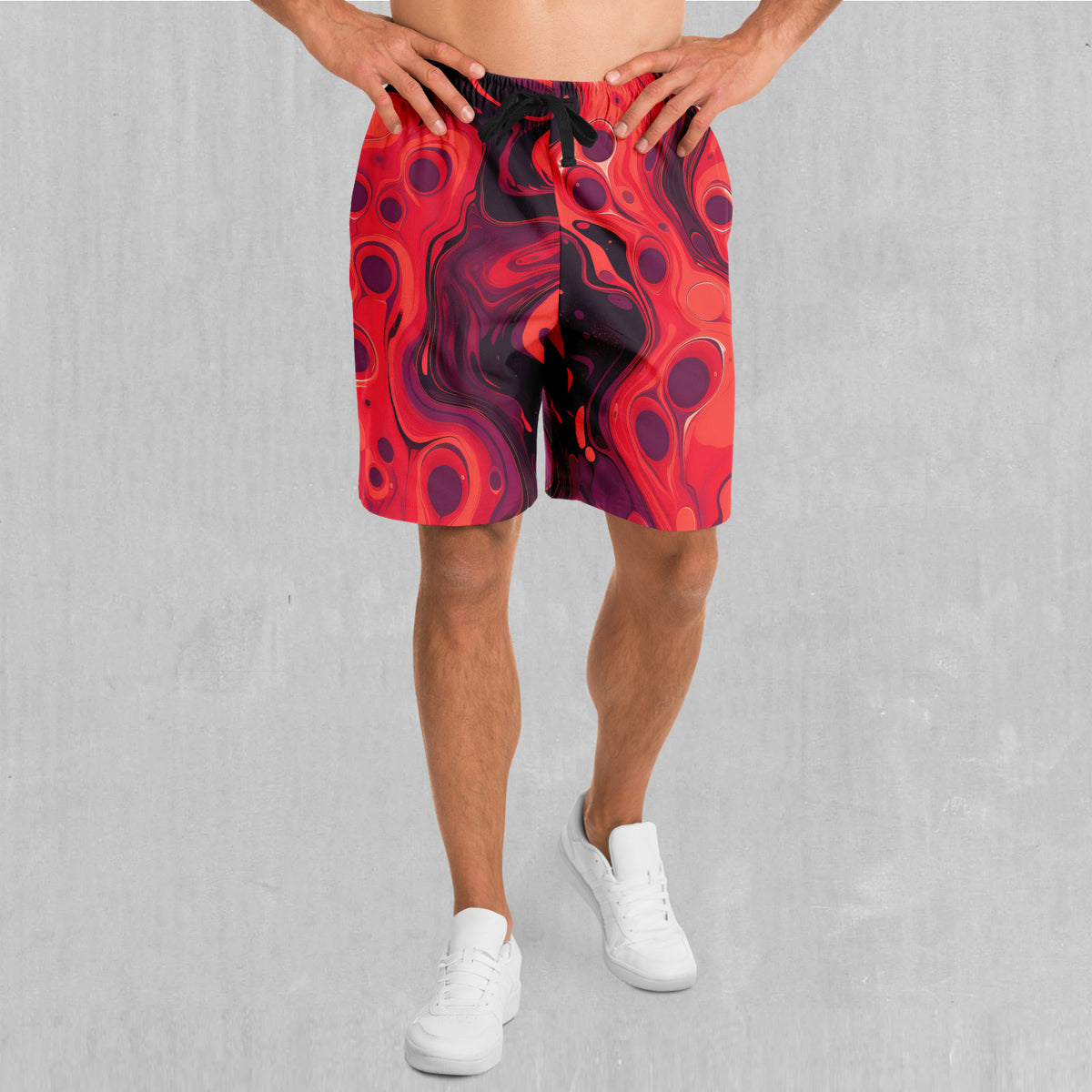 Scarlet Fusion Shorts - Festival Clothing, Rave Outfits, EDM Gear