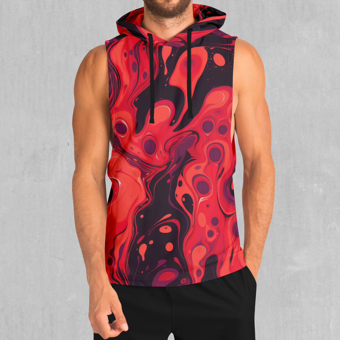 Scarlet Fusion Sleeveless Hoodie