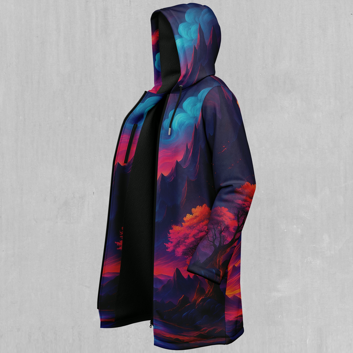 Spectral Heights Zip Up Cloak (Black Fur)