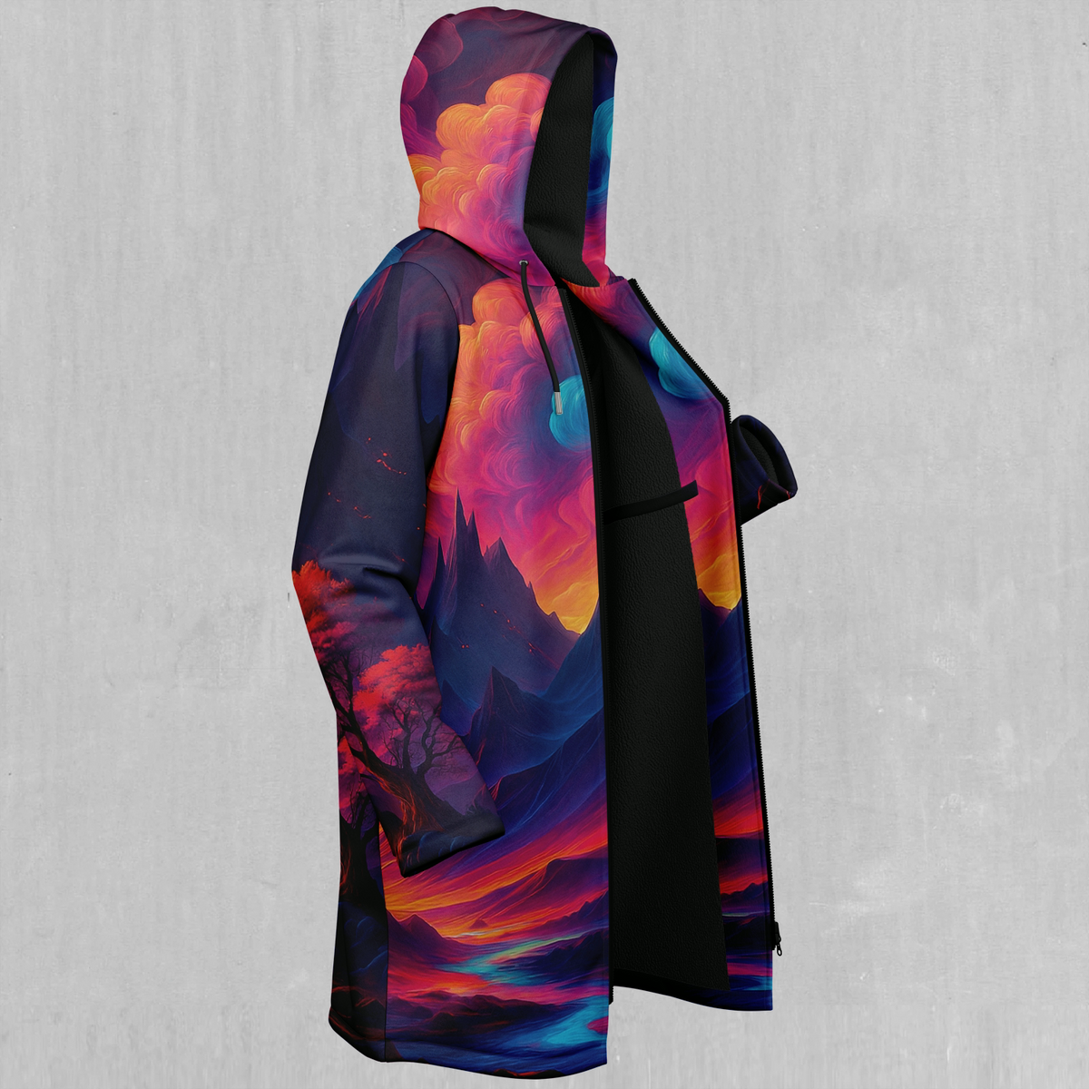 Spectral Heights Zip Up Cloak (Black Fur)