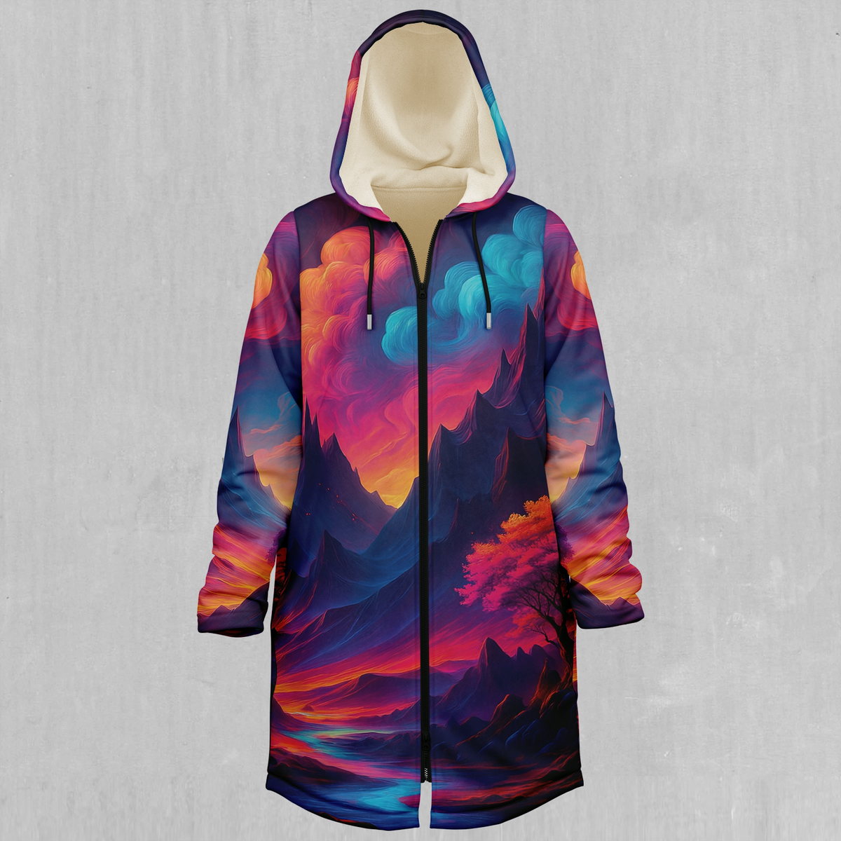 Spectral Heights Zip Up Cloak (White Fur)