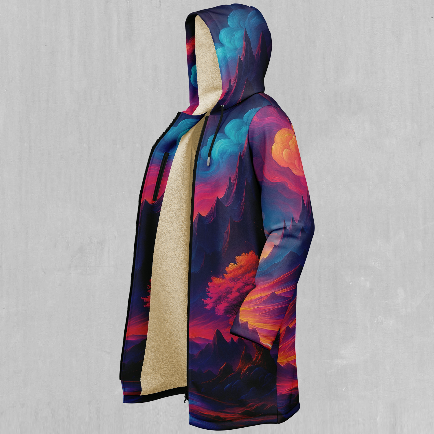 Spectral Heights Zip Up Cloak (White Fur)