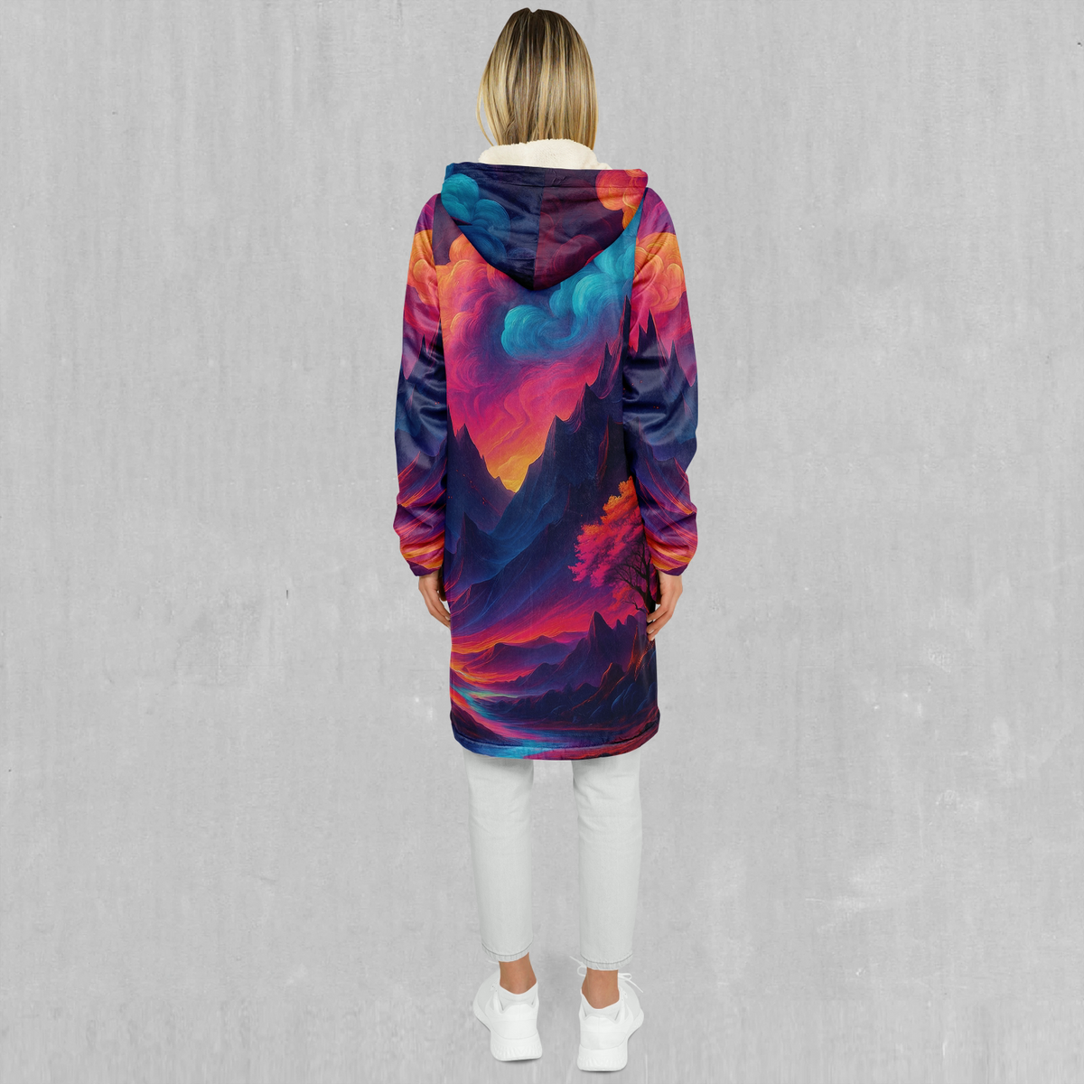 Spectral Heights Zip Up Cloak (White Fur)