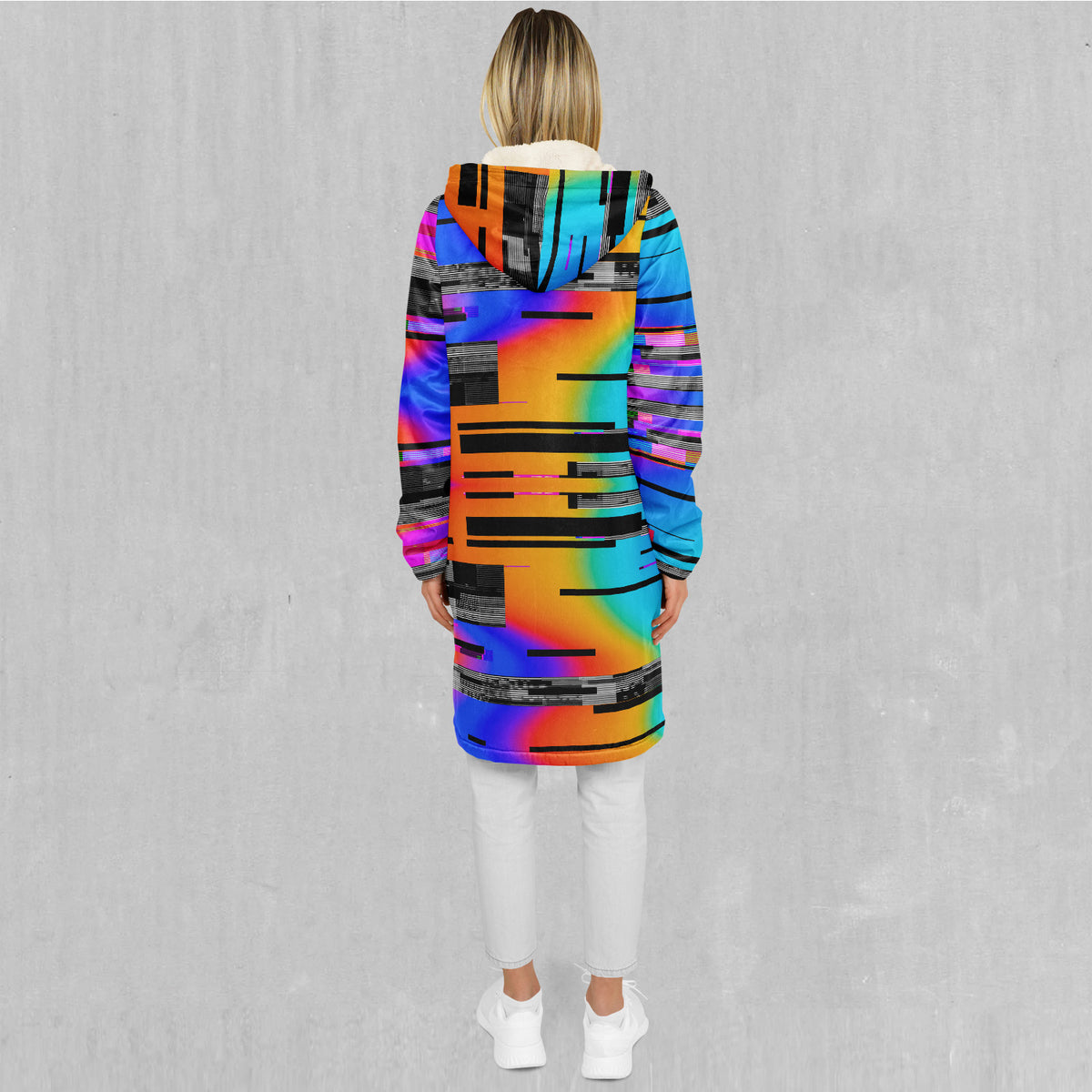 Spectrum Noise Zip Up Cloak (White Fur)