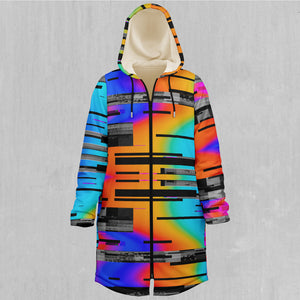 Spectrum Noise Zip Up Cloak (White Fur)