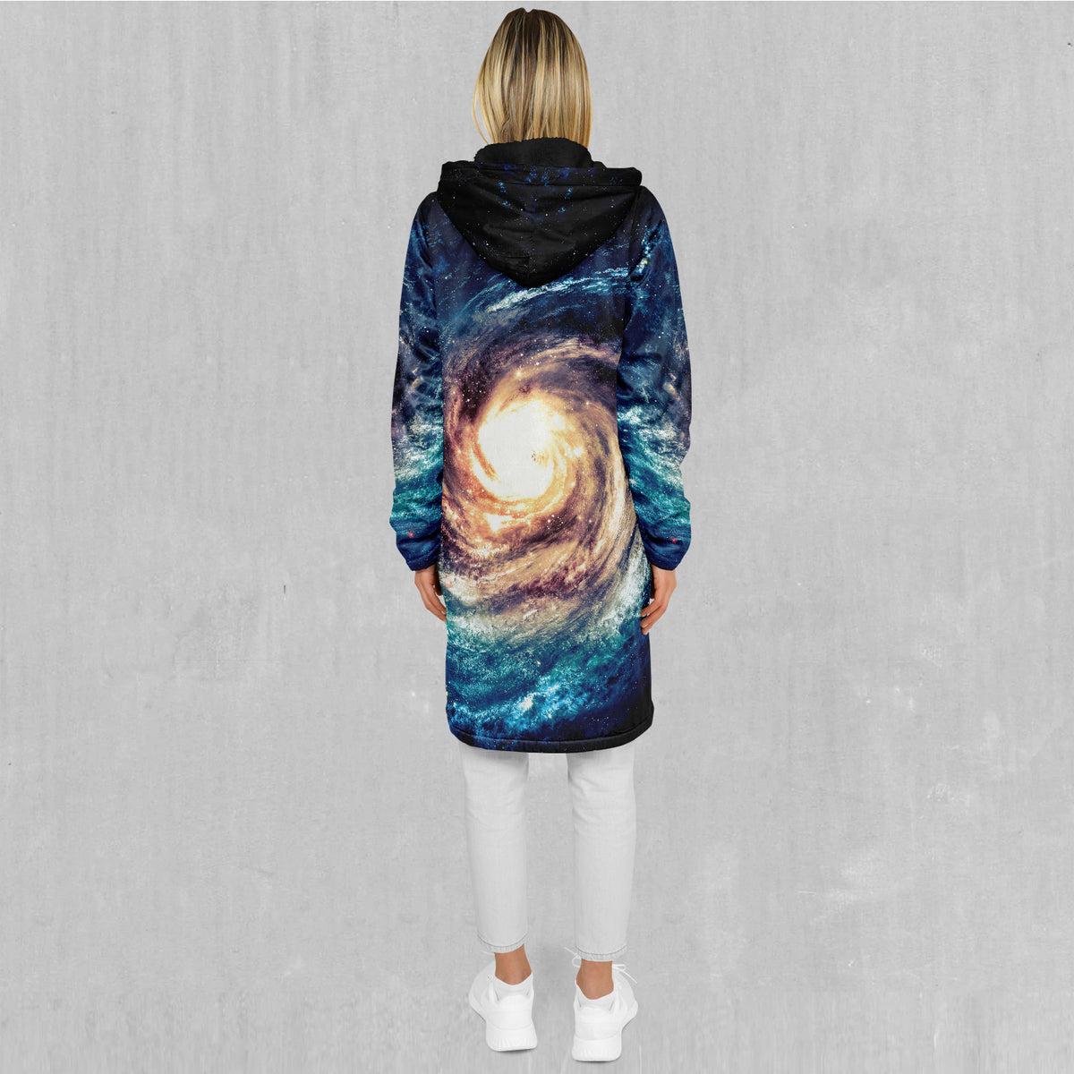 Spiral Galaxy Zip Up Cloak (Black Fur)