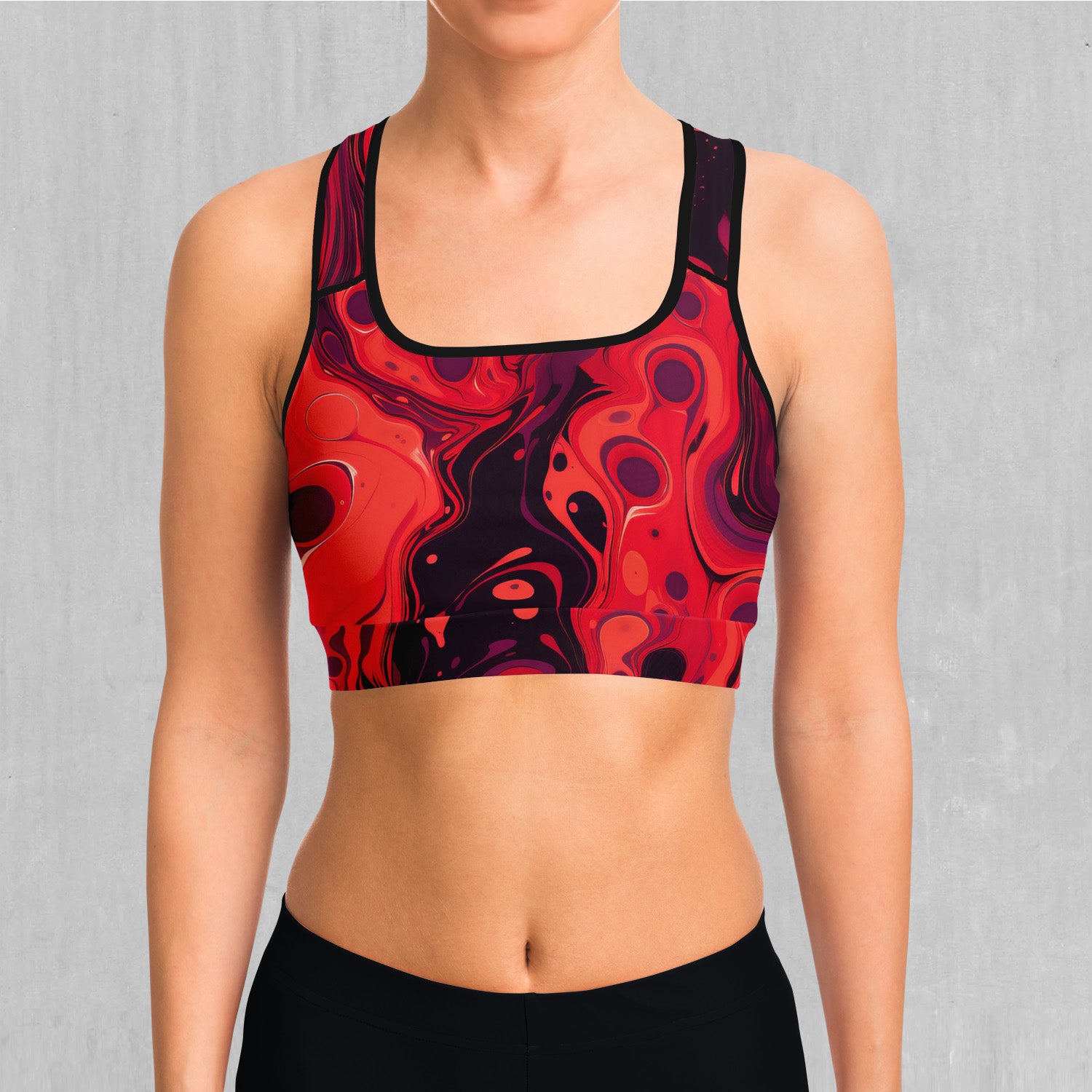 Red Cybernetic Sports Bra - Azimuth Clothing
