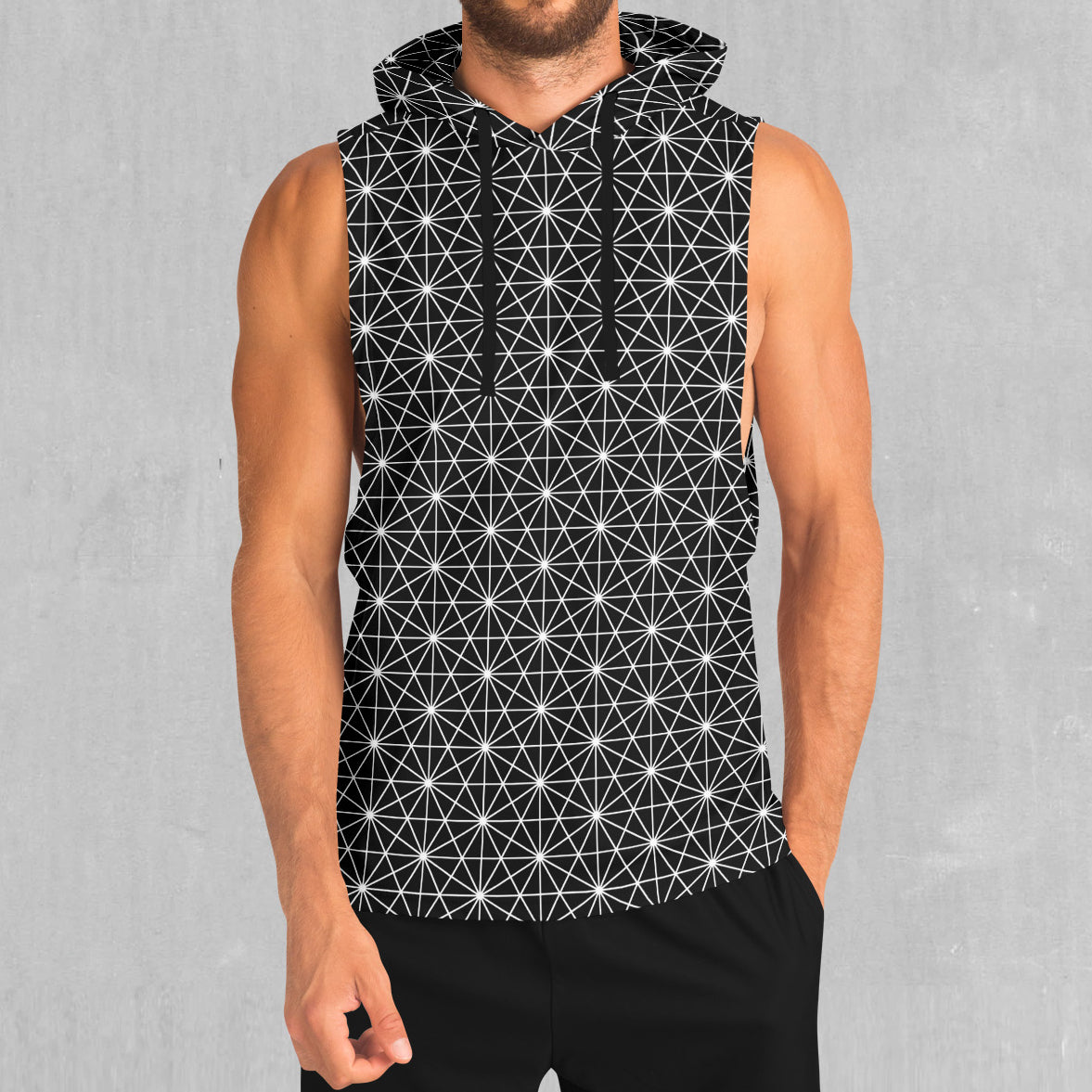 Star Net Sleeveless Hoodie