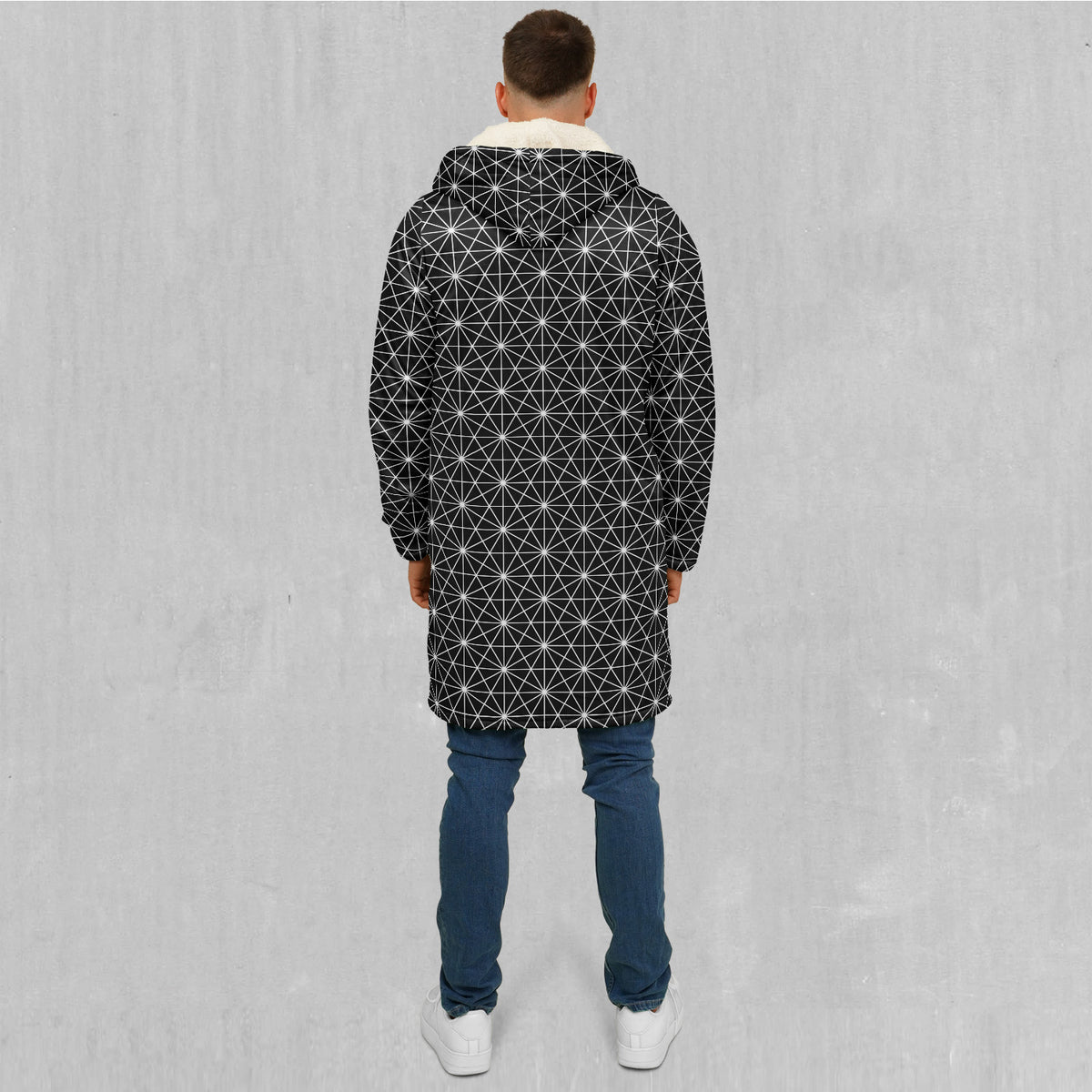 Star Net Zip Up Cloak (White Fur)