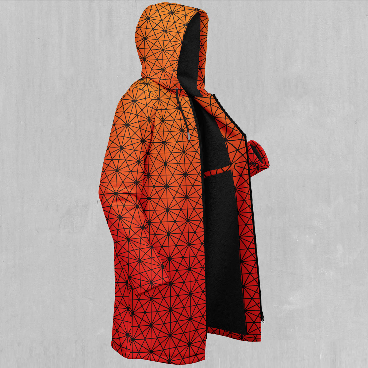 Star Net (Pyro) Zip Up Cloak (Black Fur)